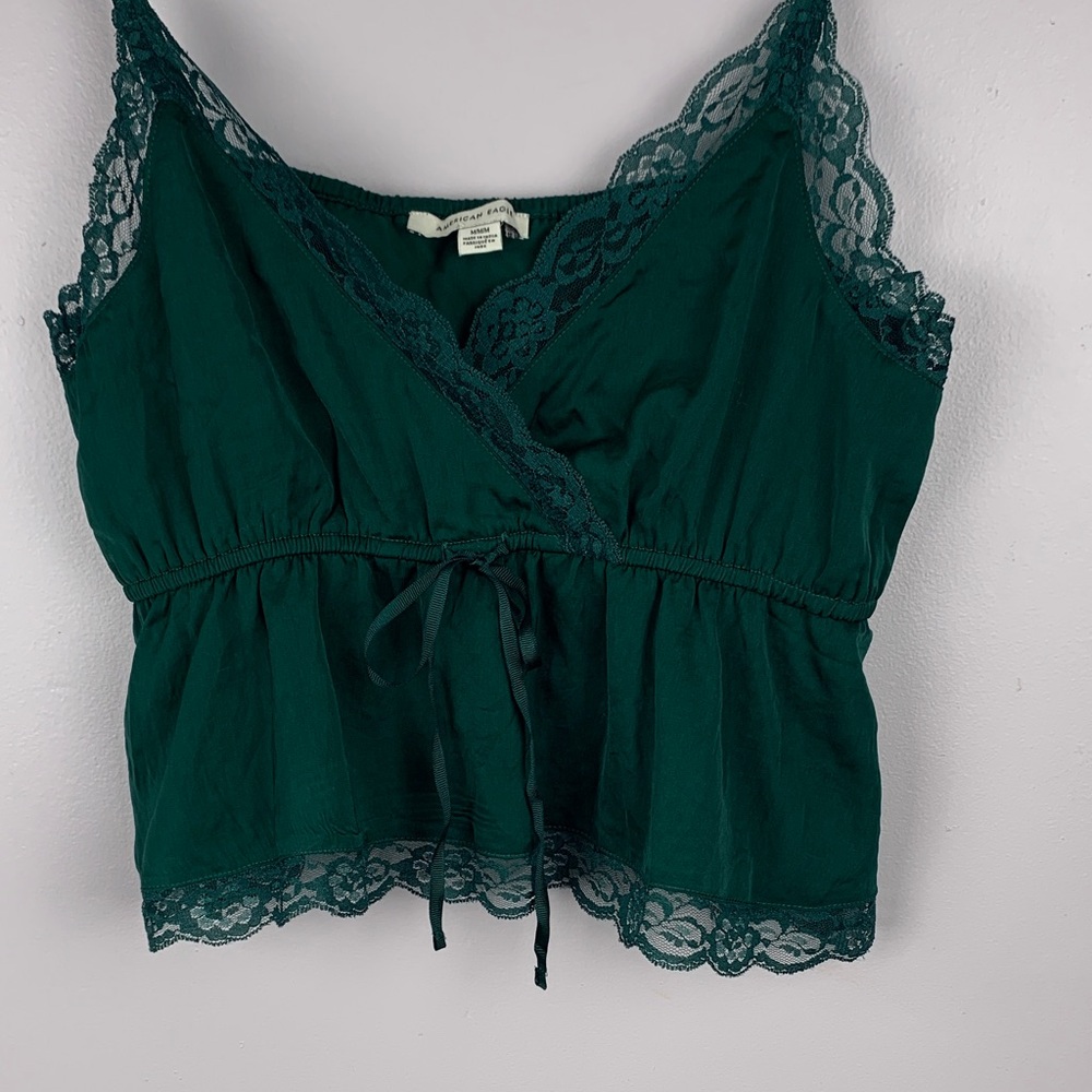 American Eagle Outfitters green Lace crop Top medium